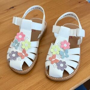 Rachel Shoes Kids White Floral Sandals